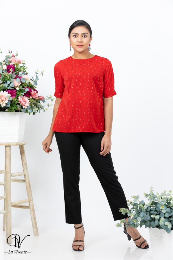 Short Sleeve Blouse Top - Image 5