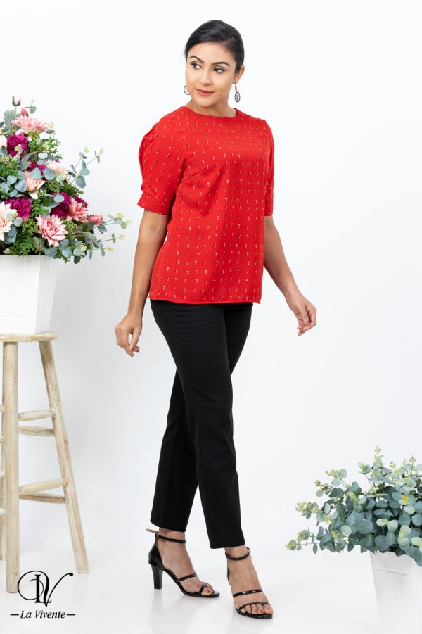 Short Sleeve Blouse Top - Image 3