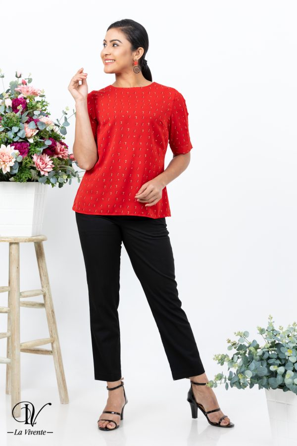Short Sleeve Blouse Top - Image 2