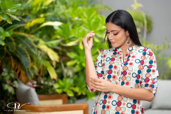 Printed Maxi Shirt Dress With Side Slit - Image 3
