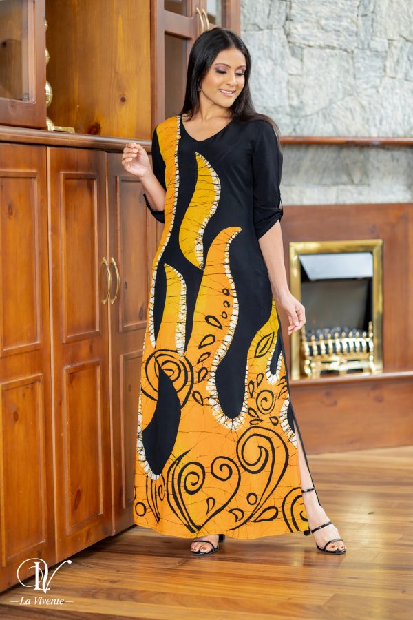 Abstract Batik Maxi Dress - Image 5