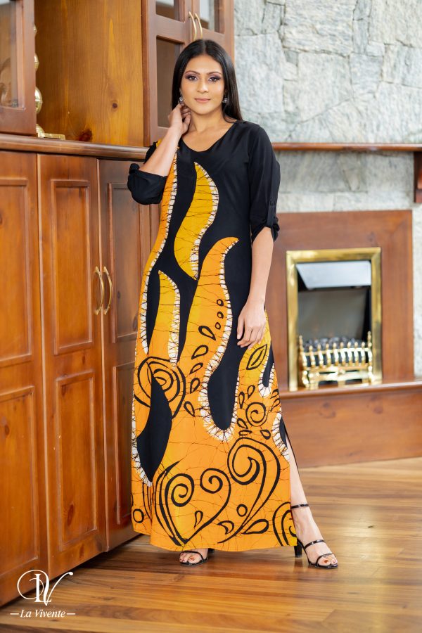 Abstract Batik Maxi Dress - Image 4