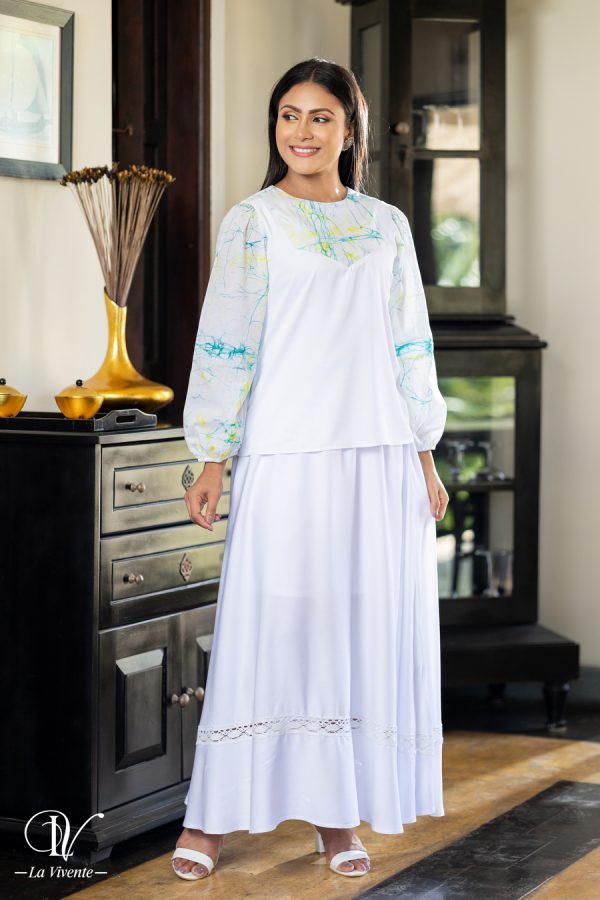 Batik patch detailed blouse - Image 5