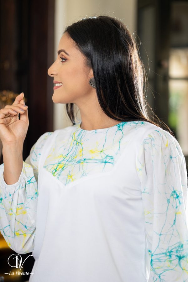 Batik patch detailed blouse
