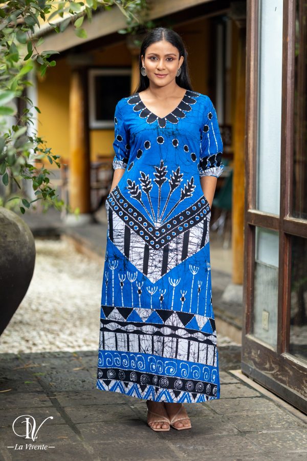 Geometric Print Batik Dress - Image 4