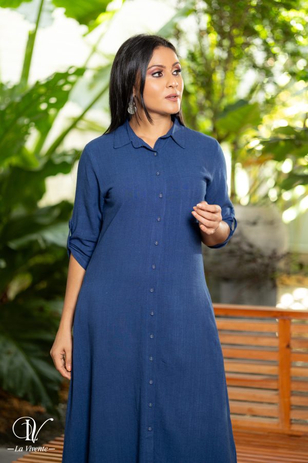 Shirt Collared Midi Dress - Image 2