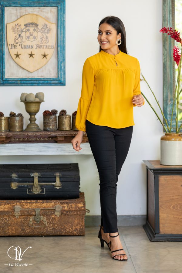 Chinese Collared Long Sleeve Top - Image 2