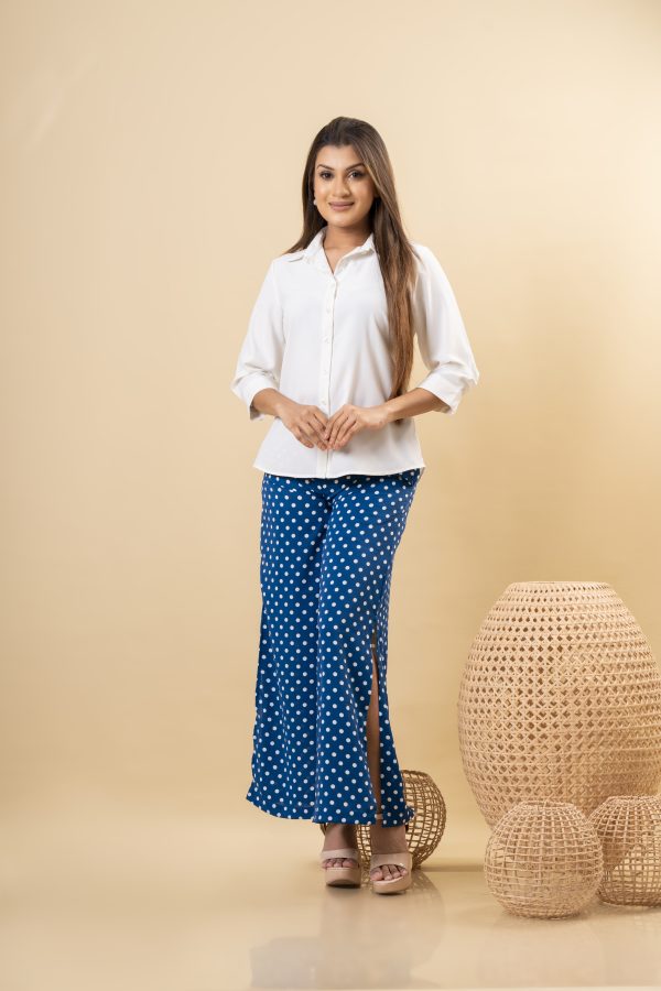 Polka Dot Slitted Wide Leg Pant - Image 5