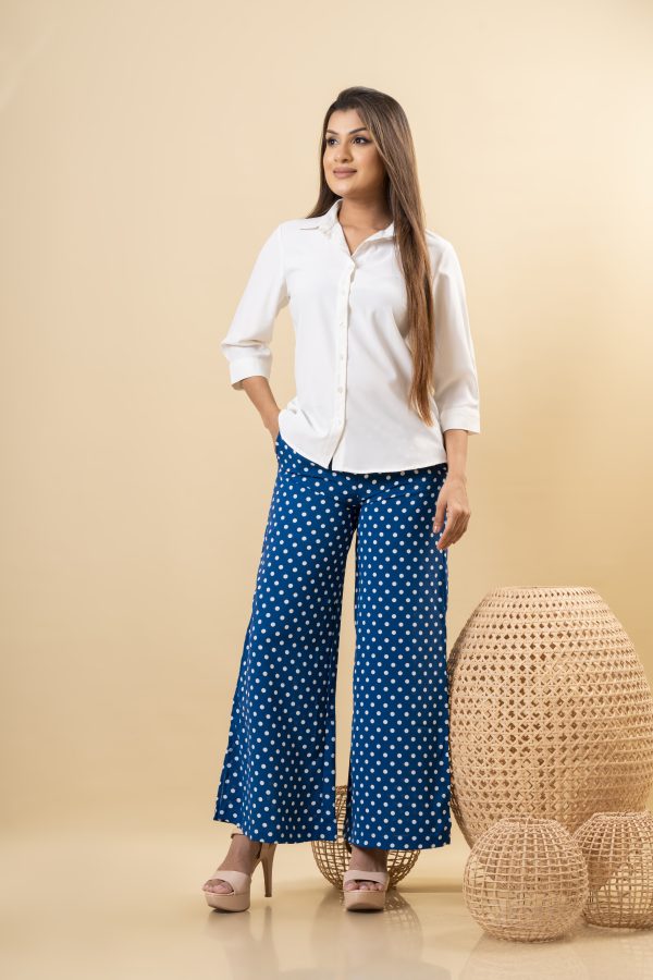 Polka Dot Slitted Wide Leg Pant - Image 4