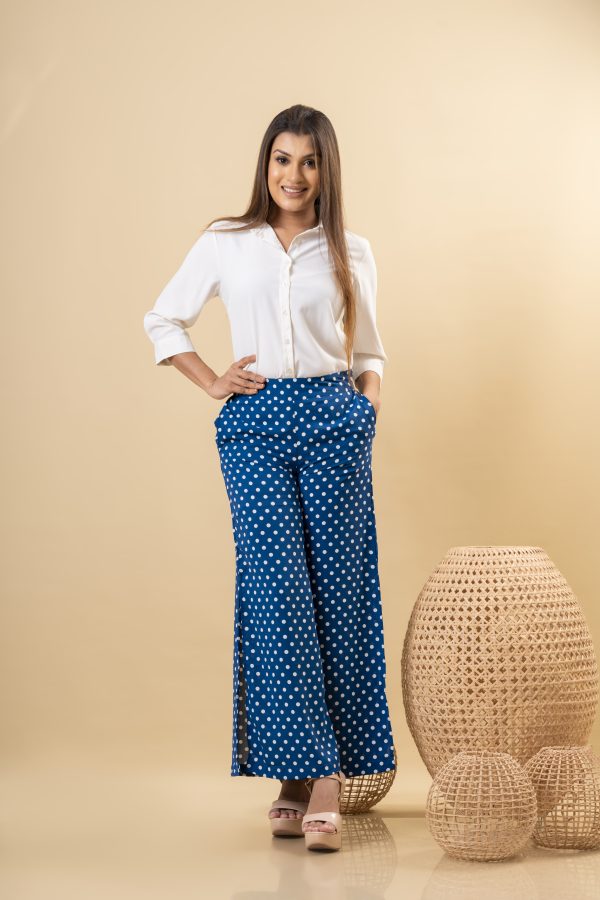 Polka Dot Slitted Wide Leg Pant - Image 2
