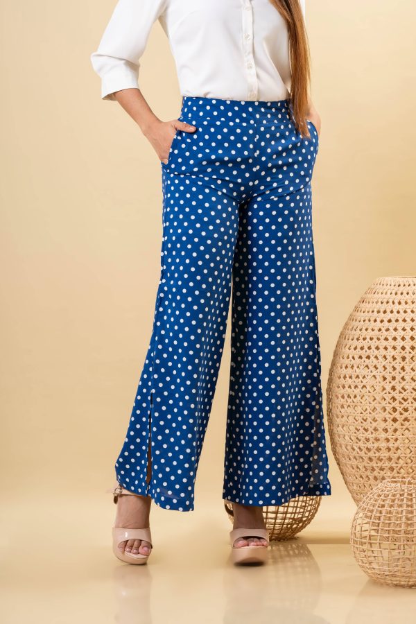 Polka Dot Slitted Wide Leg Pant - Image 6