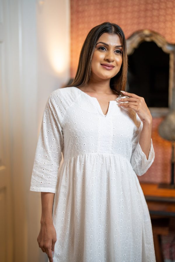Cutlon Patterned Notch Necked Short Dress - Image 5