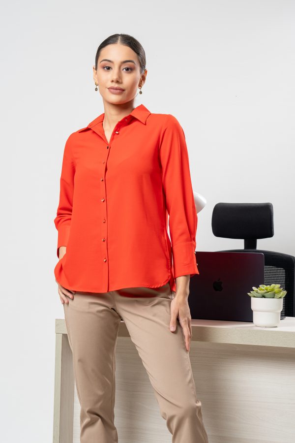 Contrast Button Detailed Button Up Shirt - Image 2
