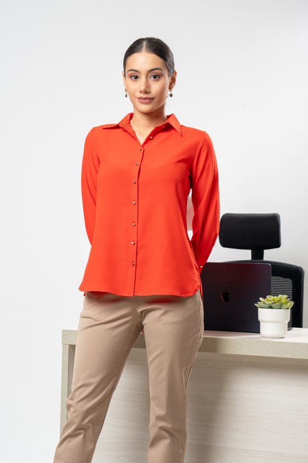 Contrast Button Detailed Button Up Shirt