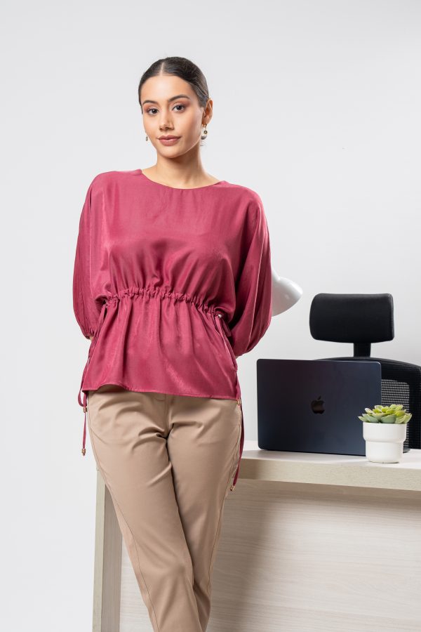 Waist Gathered Oversized Blouse