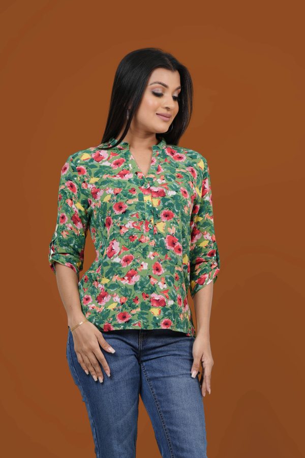 Floral Patterned Shirt Blouse - Image 3