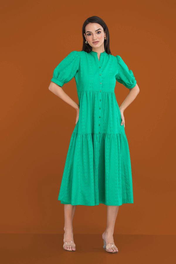 Tiered Cut Lawn Midi Dress - Image 2