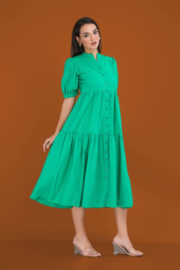 Tiered Cut Lawn Midi Dress - Image 3