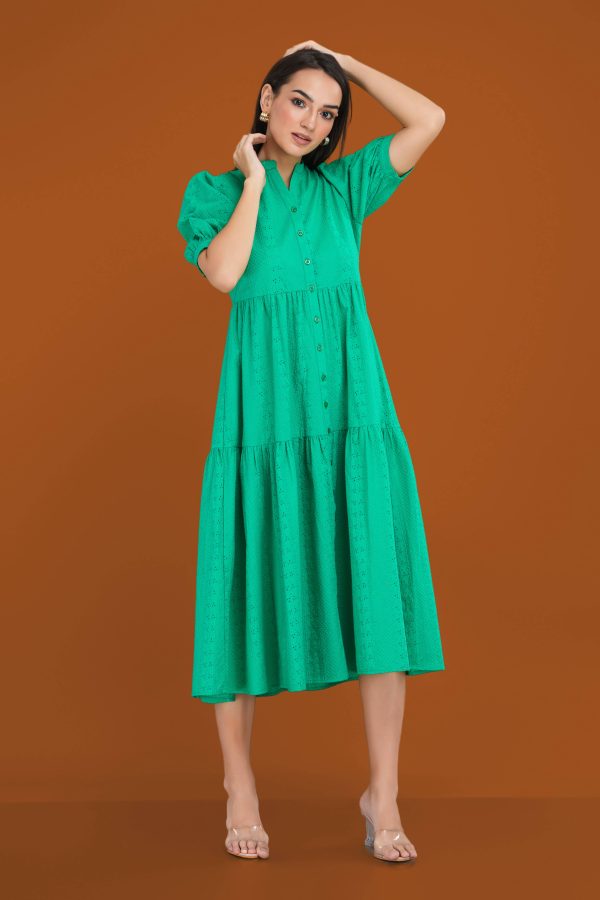 Tiered Cut Lawn Midi Dress - Image 4