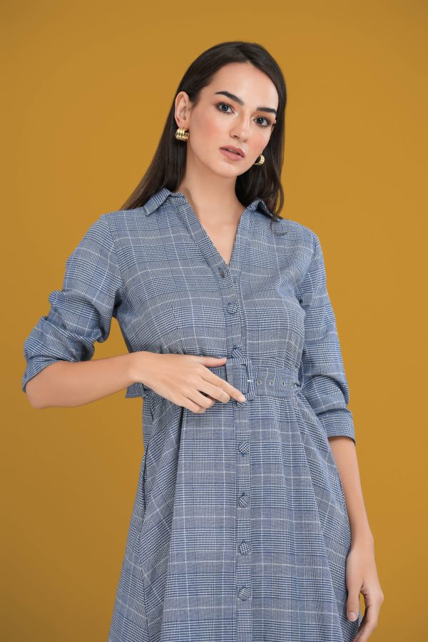 Houndstooth Belted Workwear Dress